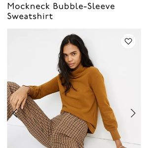 Madewell mockneck bubble sleeve sweatshirt